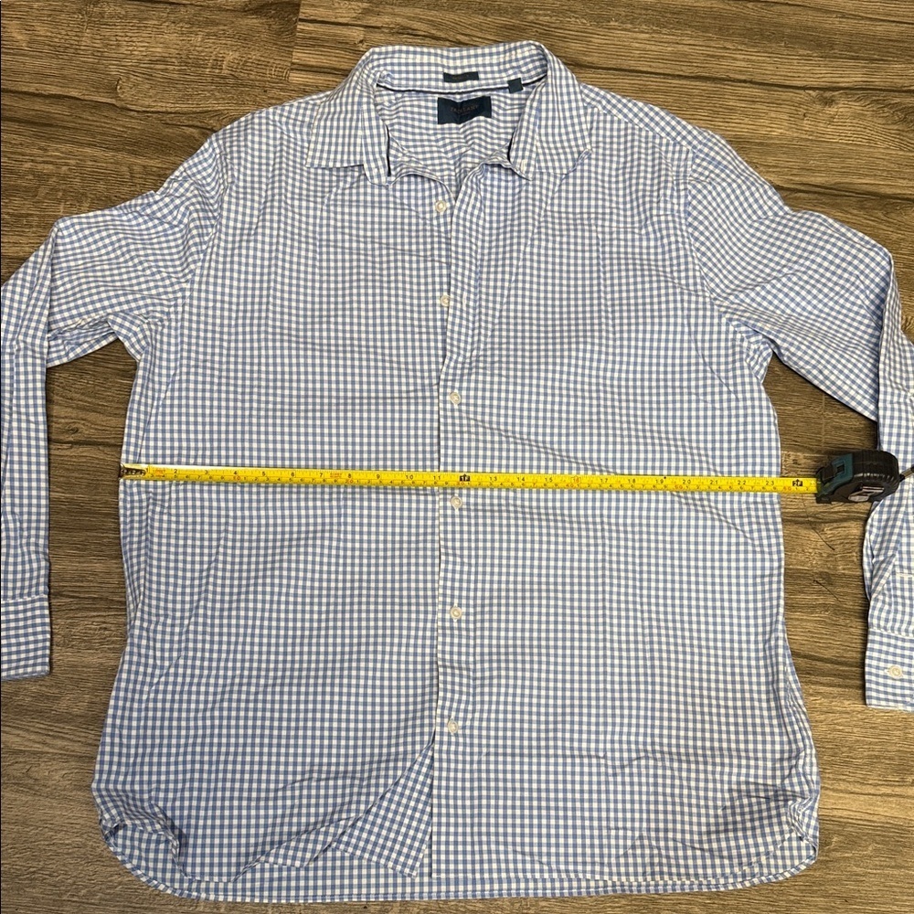 Fairland Men’s Blue and White Checkered Casual Shirt - Picture 7 of 10